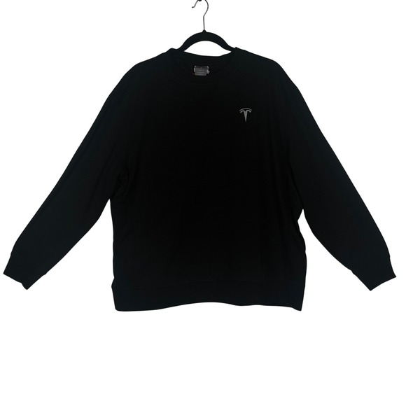 Tesla Motors Crewneck Sweatshirt Black Unisex XL TSL7865BK Logo Pullover